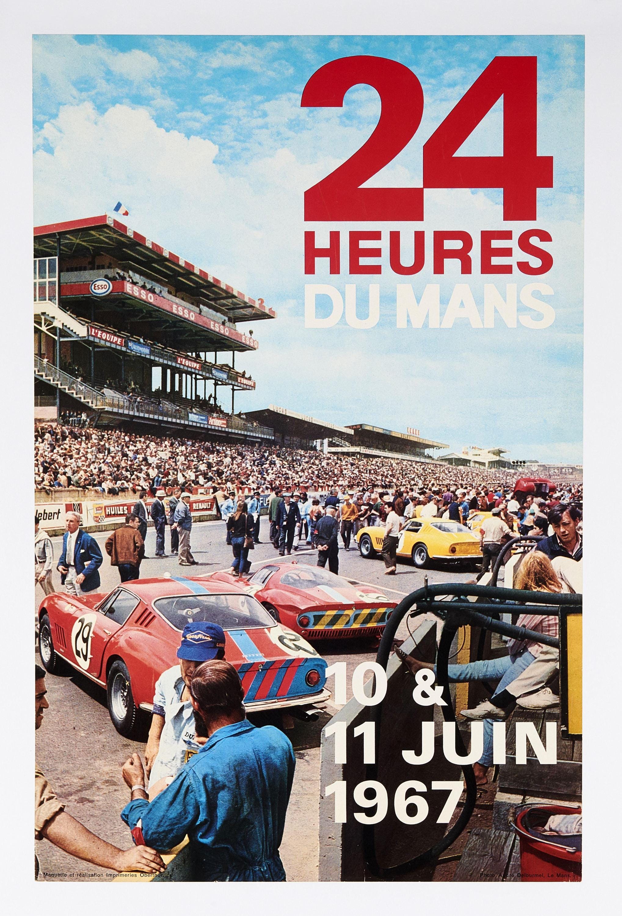 Vintage Metal Plaque 24 Hours of Le Mans, Wall Decoration
