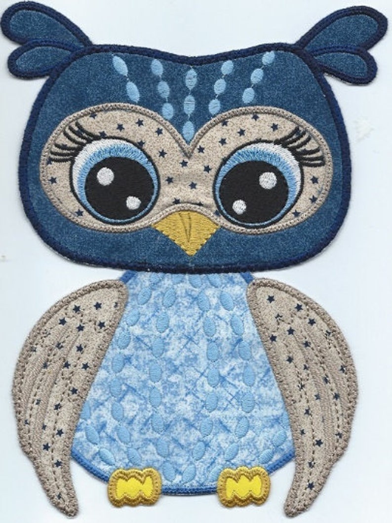 Adorable Owl Large Ironon Applique Patch Machine Embroidered Etsy