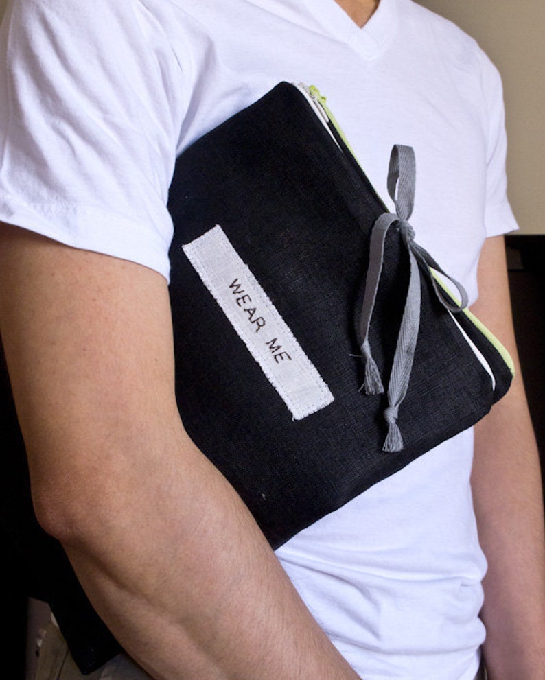 Travel Underwear Bag Black Linen Etsy