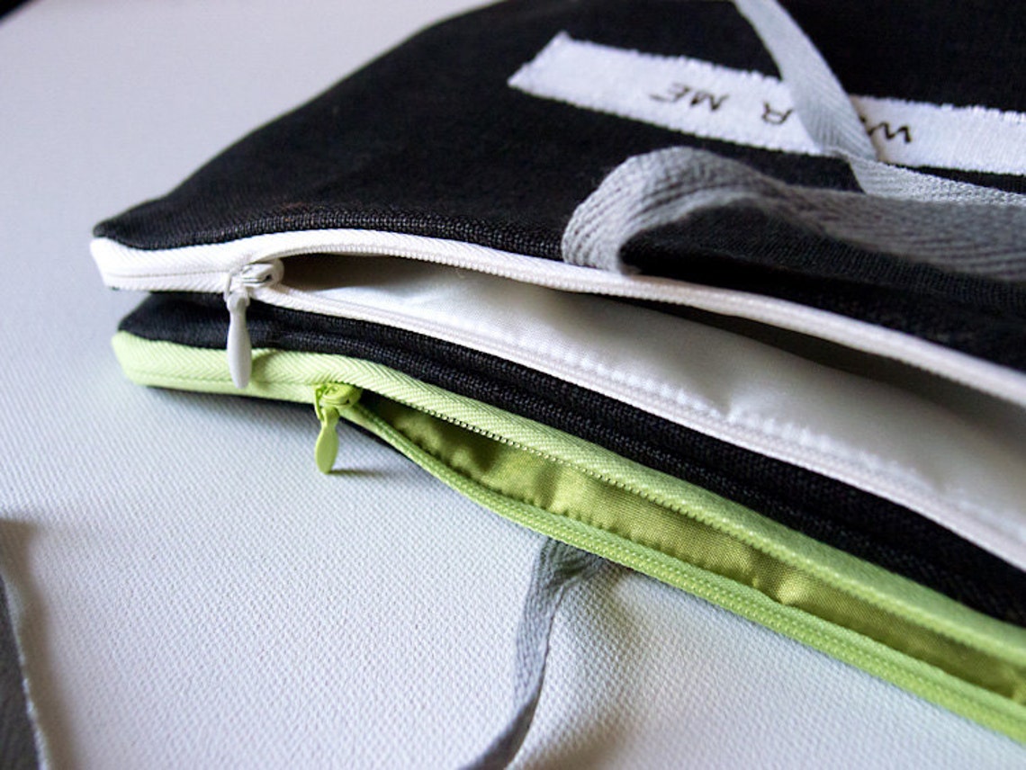 Travel Underwear Bag Black Linen Etsy