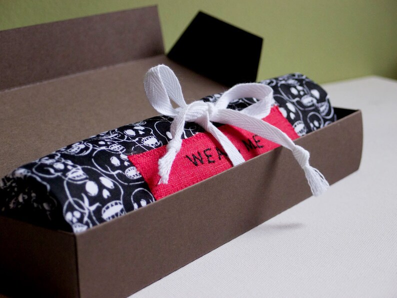 Travel Underwear Bag Skull Printed Cotton Etsy