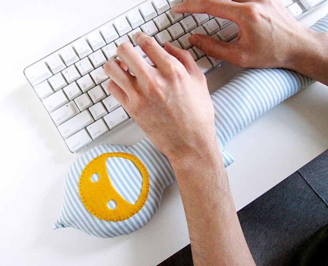 Keyboard Wrist Cushion Blue Stripe Etsy
