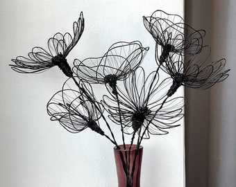 Wire bouquet. Wire flowers. Wire flowers