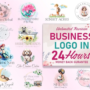 Custom Watercolor Logo PNG Commercial Use, Custom Logo PNG, Customer Request Watercolor Illustration Logo, Logo Designer, Business Logo