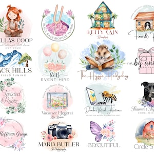Custom Logo Design, Business Logos, Colourful Logos, Professional Logo Hand Drawn, Logo Designer, Logos, Boutique Logos, Watercolour Logos,
