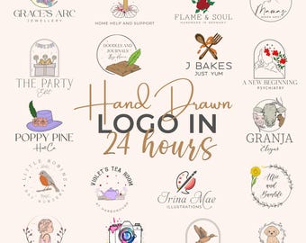 Custom Hand Drawn Logo, Logo Design, Logo Design Custom For Business,  Business Logo Design, Logo, Photography Logo, branding kit