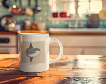 Cute Mola Mola Mug, Ocean Sunfish Gift, Funny Fish Coffee Cup
