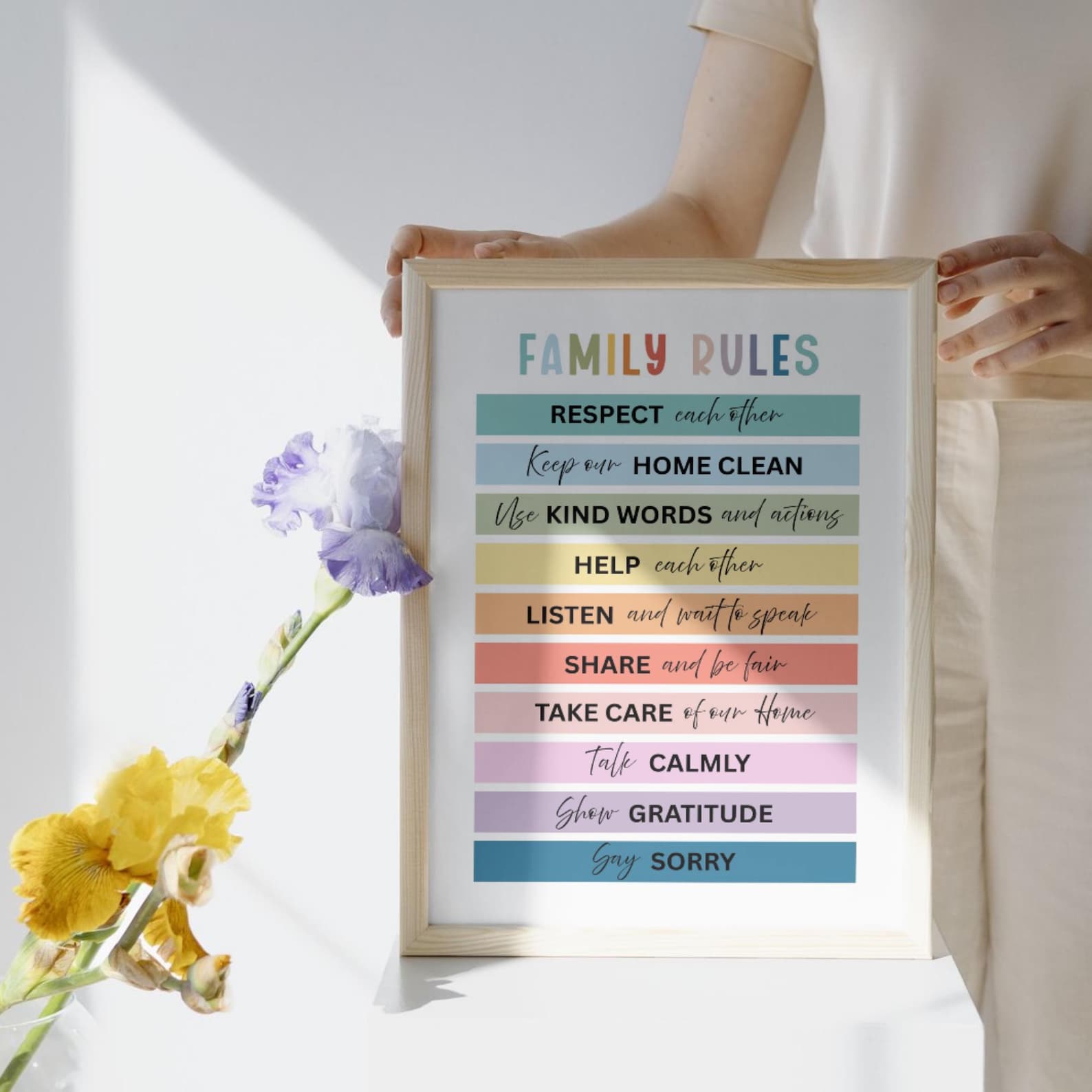 Printable Family House Rules Poster, Family Rules for Kids, Family ...