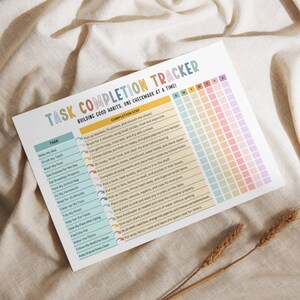 Task Completion Chart.pdf Task Completion Chart for Kids, Task Tracker, Responsibility Chart ...