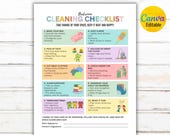Editable Kids Bedroom Cleaning Checklist, Bedroom Chore Chart for Kids, Room Cleaning Routine, Responsibility Chart, Kids Organization Chart