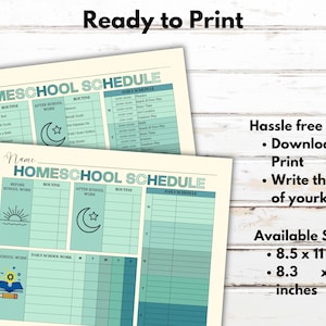 Kids Homeschool Schedule, Kids Homeschool Planner, Homeschool Daily ...