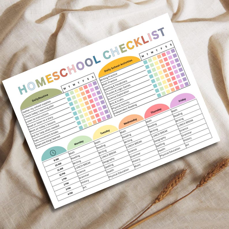 Editable Homeschool Checklist, Homeschool Schedule, Homeschool Planner ...