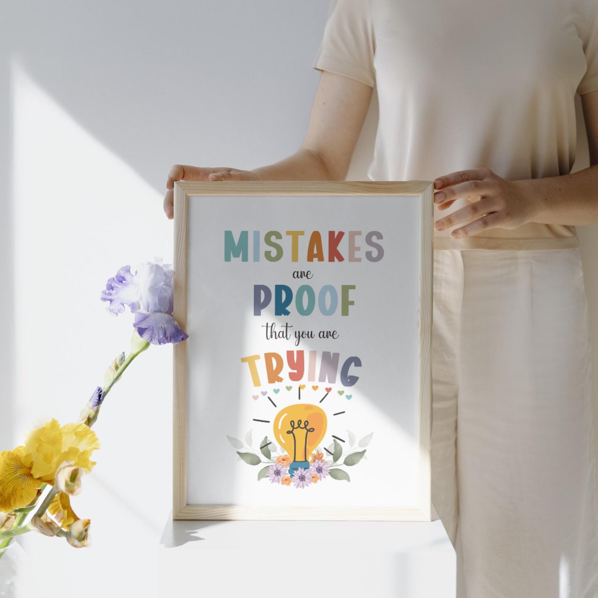 Mistakes Are Proof That You Are Trying Poster, Growth Mindset Poster ...