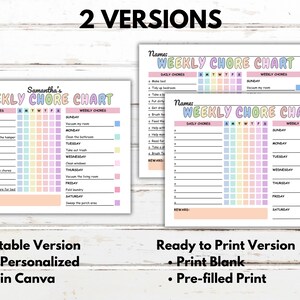 Editable Kids Daily Checklist, Kids Daily Routine Chart, Responsibility ...