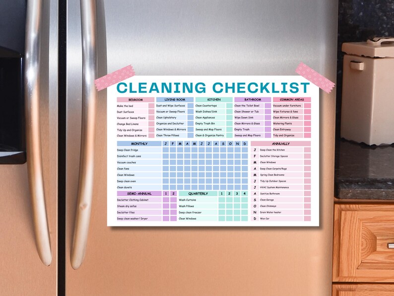 Editable Cleaning Planner, ADHD Cleaning Checklist, Daily Weekly