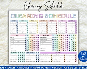 Bearbeitbarer ADHS Reinigungsplan: Druckbare Checkliste & Planer (Canva-Vorlage)