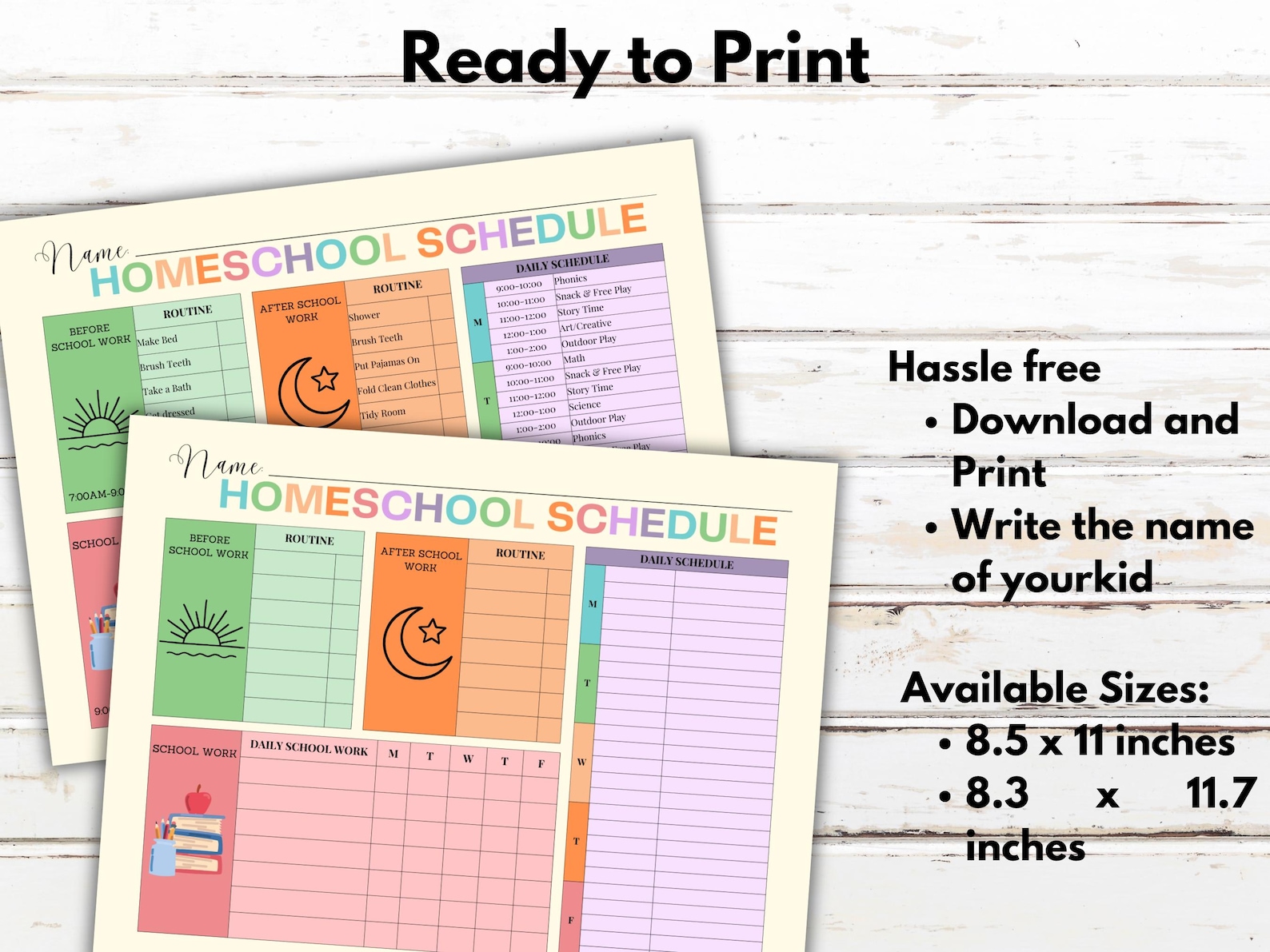 Editable Kids Homeschool Schedule, Homeschool Schedule, Homeschool ...