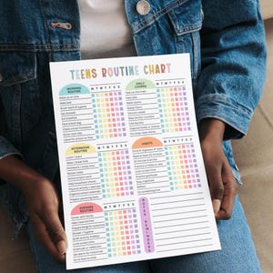 Editable Teen Daily Checklist, Teen Routine Chart, Teen Chore Chart ...