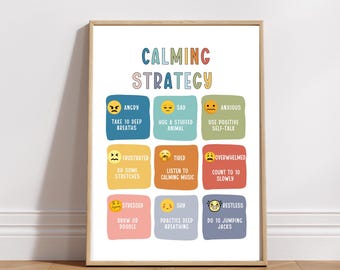 Calm Corner Poster, Calming Strategy Poster, Therapy Office Poster, Feelings Poster, Self Regulation Poster, Coping Behavior Poster, Digital