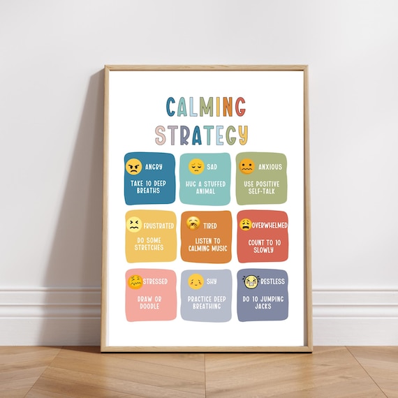 Calm Corner Poster, Calming Strategy Poster, Therapy Office Poster, Feelings Poster, Self Regulation Poster, Coping Behavior Poster, Digital