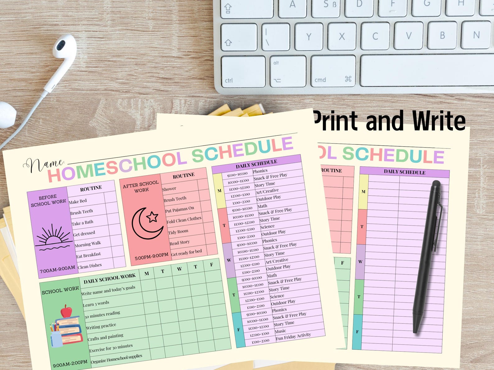 Homeschool Schedule, Homeschool Planner for Kids, Homeschool Checklist ...