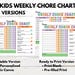 Editable Weekly Chore Chart for Kids, Kids Chore Tracker, Kids Daily ...