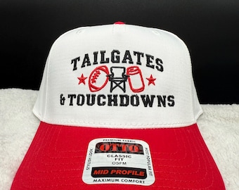 Tailgates and Touchdowns Trucker Hat | Football Game Day Hat | Tailgate Snapback