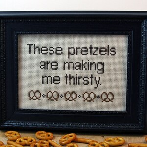 DIY These pretzels are making me thirsty .pdf Original Cross Stitch Pattern Instant Download image 2