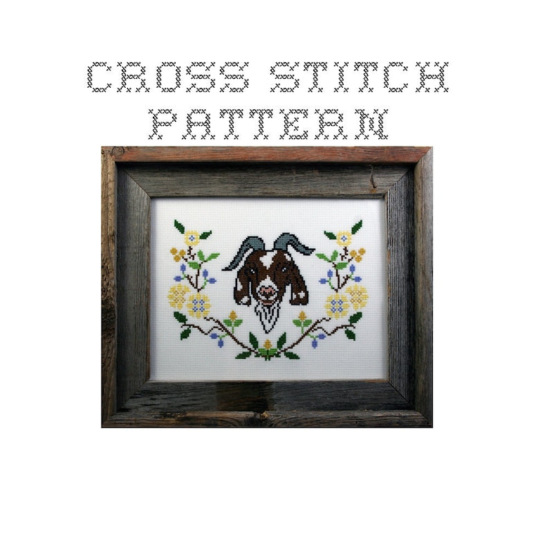 DIY Ode to the Goat .pdf Original Cross Stitch Pattern Instant Download image 1
