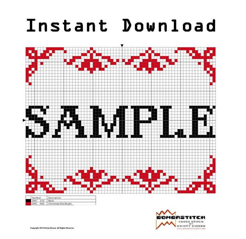 DIY Crimson Ghost Misfits Logo Inspired .pdf Original Cross Stitch Pattern Instant Download image 3