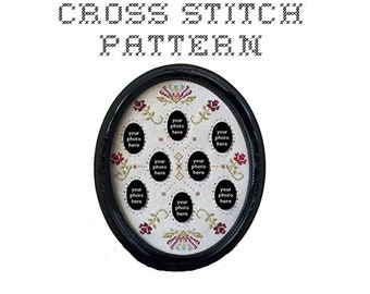 DIY Eight Photo Border Design -  .pdf Original Cross Stitch Pattern - Instant Download