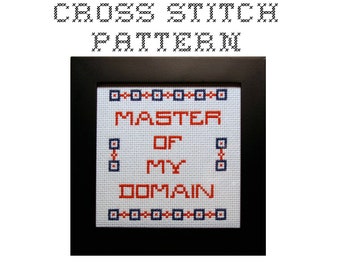 DIY Master Of My Domain - Seinfeld  - .pdf Original Cross Stitch Pattern - Instant Download