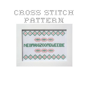 DIY Neomaxizoomdweebie .pdf Original Cross Stitch Pattern Instant Download zdjęcie 1