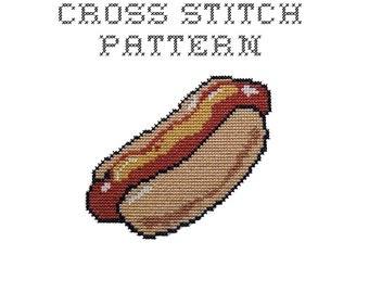 DIY Hot Dog  - .pdf Original Cross Stitch Pattern - Instant Download