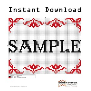 DIY Godzilla with a Heart .pdf Original Cross Stitch Pattern Instant Download image 4