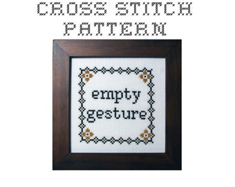 DIY Empty Gesture -  .pdf Original Cross Stitch Pattern - Instant Download