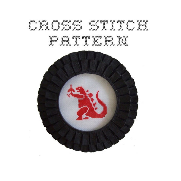 DIY Godzilla - .pdf Original Cross Stitch Pattern - Instant Download