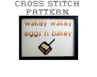 DIY Wakey Wakey Eggs n Bakey - .pdf Original Cross Stitch Pattern - Instant Download