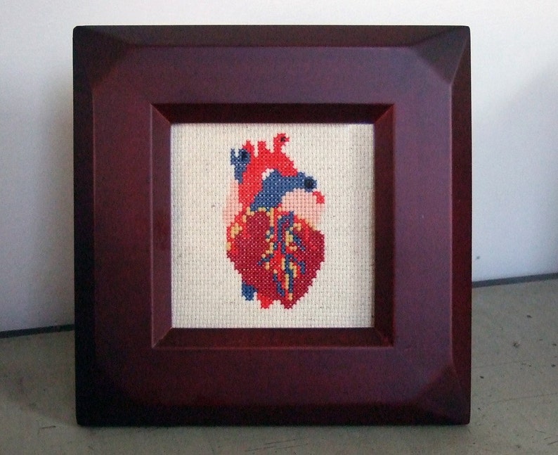 DIY Anatomical Heart .pdf Original Cross Stitch Pattern Instant Download image 2