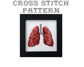 DIY Lungs - .pdf Original Cross Stitch Pattern - Instant Download