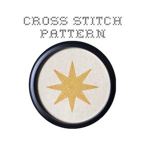 DIY achtzackiger Stern - .pdf Original Kreuzstich Muster - Instant Download