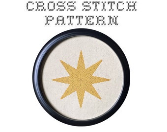 DIY Eight Pointed Star -  .pdf Original Cross Stitch Pattern - Instant Download