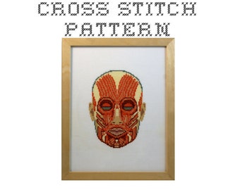 DIY Facial Muscles - .pdf Original Cross Stitch Pattern - Instant Download