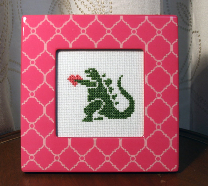 DIY Godzilla with a Heart .pdf Original Cross Stitch Pattern Instant Download image 3