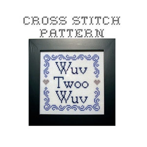 DIY Wuv Twoo Wuv - .pdf Original Cross Stitch Pattern - Instant Download