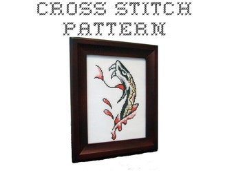DIY Snake Tattoo Flash - .pdf Original Cross Stitch Pattern - Instant Download