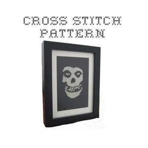 DIY Crimson Ghost Misfits Logo Inspired .pdf Original Cross Stitch Pattern Instant Download image 1