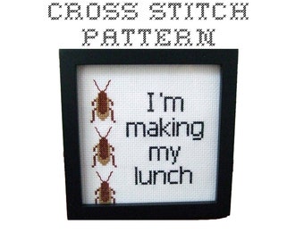 DIY  I'm making my lunch - .pdf Original Cross Stitch Pattern - Instant Download