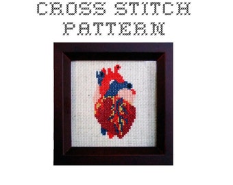 DIY Anatomical Heart - .pdf Original Cross Stitch Pattern - Instant Download