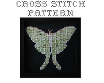 Luna Moth - .pdf Original Cross Stitch Pattern - Instant Download